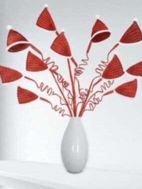 Glitter Santa Hat Spray Red and White Festive Christmas Tree Wreath Accent Decor